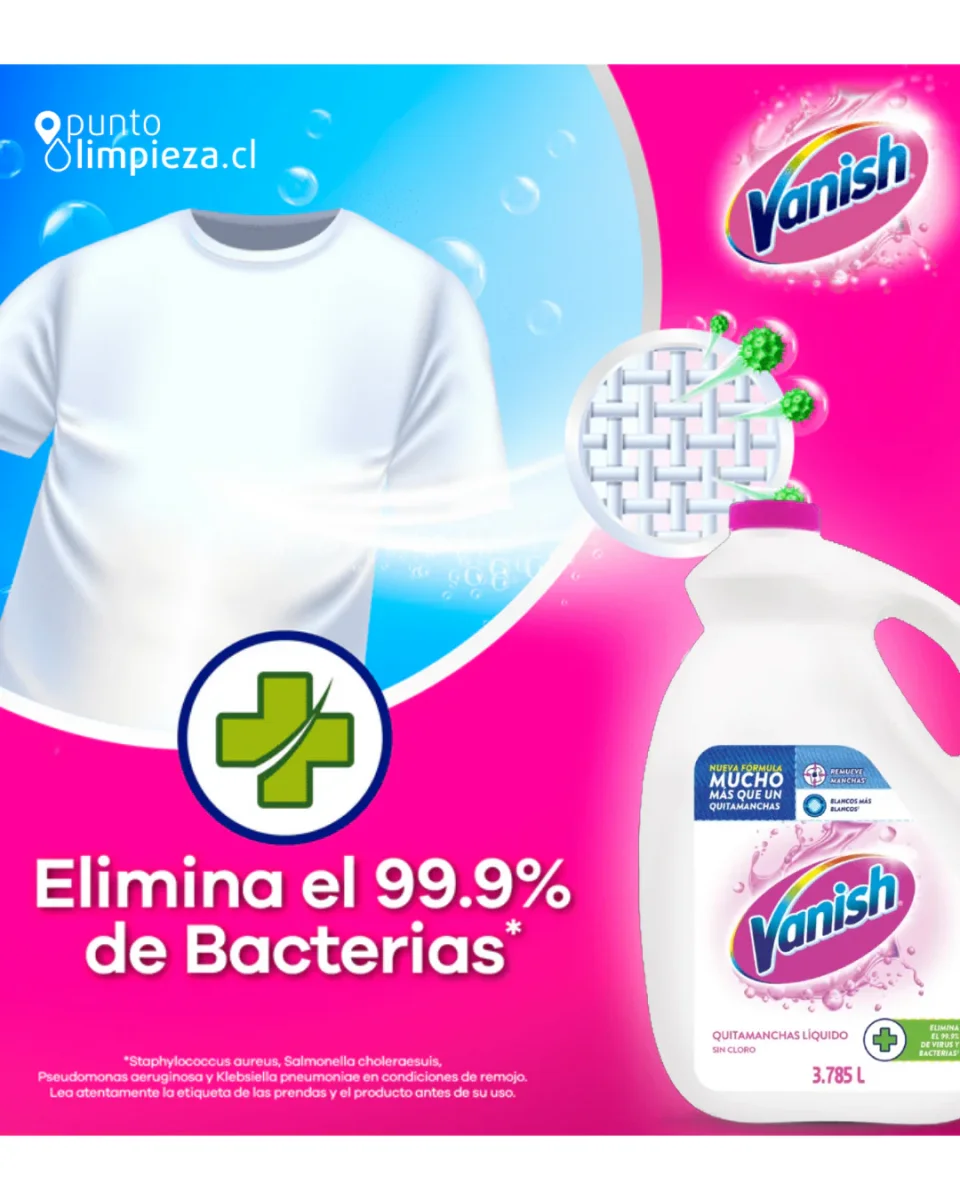 Vanish Quitamanchas líquido ropa blanca multiuso 2 x 3785 cc - Imagen 3
