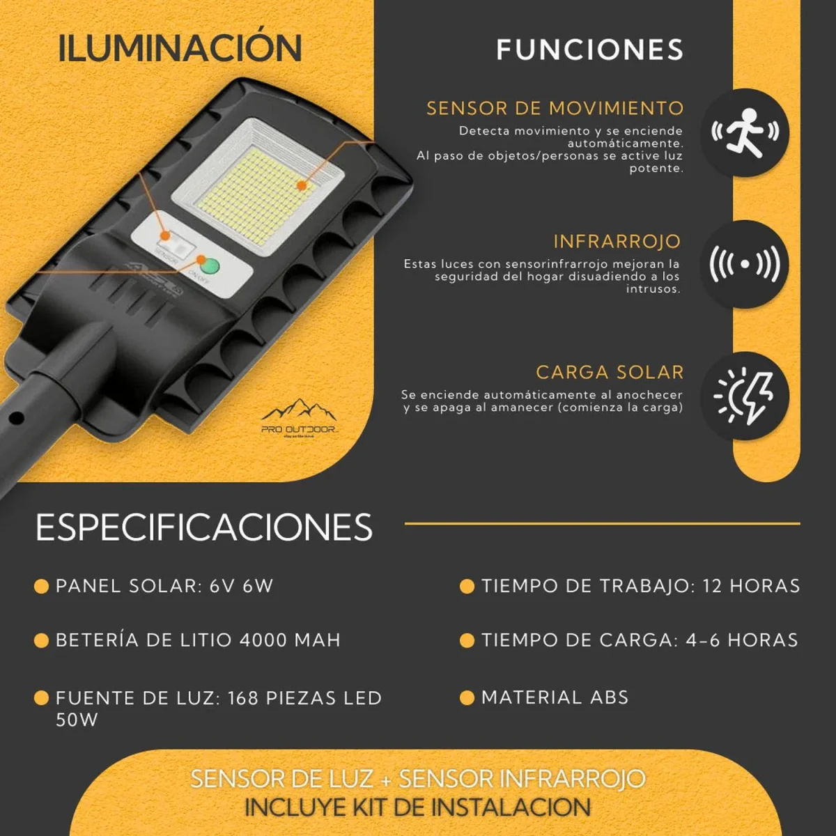 Pack 2 Luminaria Led 50 W Solar Contra Agua - Imagen 9