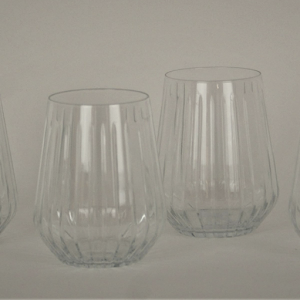 Juego 4 vasos cristal tallado