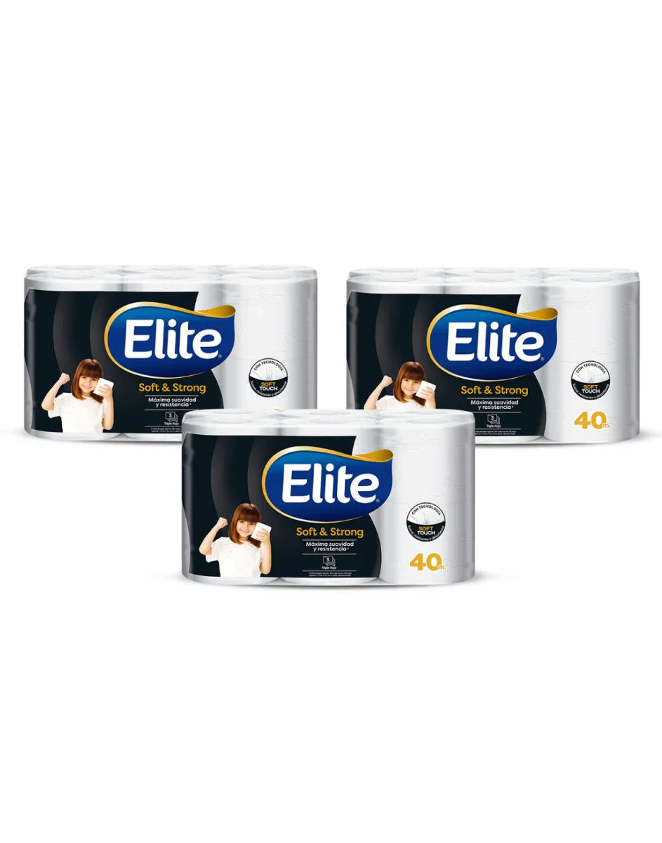 Elite Papel Higiénico Triple Hoja Soft & Strong 40 metros 2 MANGAS - Imagen 2