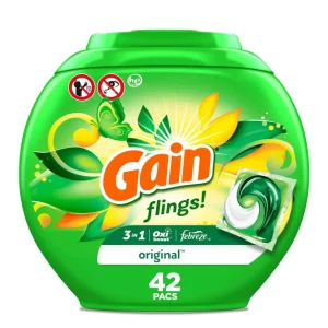 Gain Pods Flings Detergente en cápsulas 42 unid